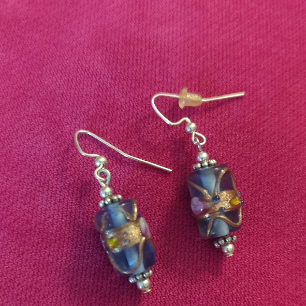 Chic Silver and Multicolor Beaded Earrings